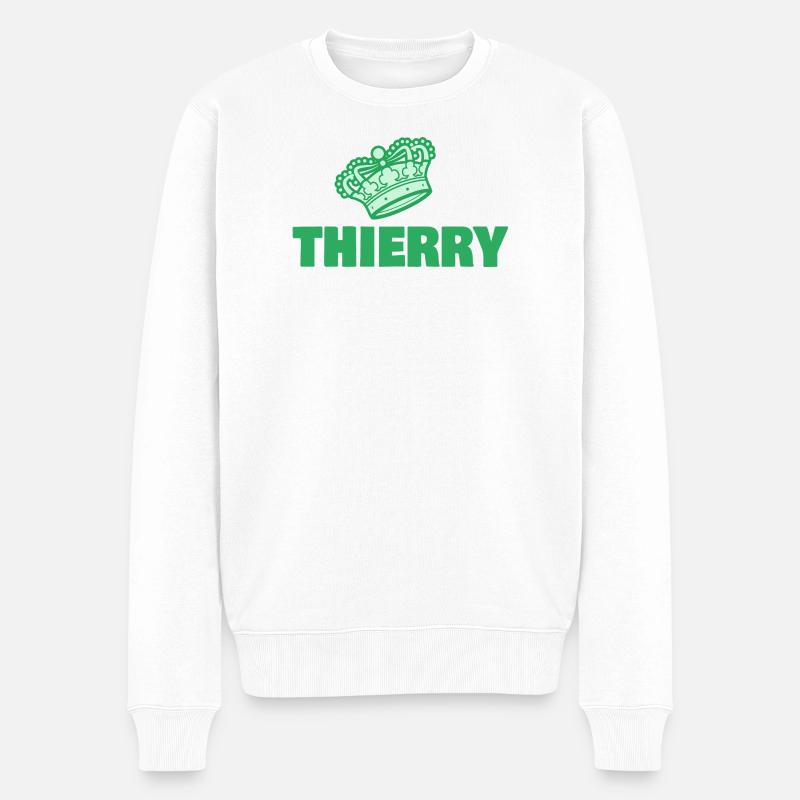 Thierry als Koenig - Männer Premium Bio Pullover - Weiß