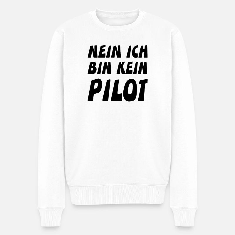 Pilot - Männer Premium Bio Pullover - Weiß