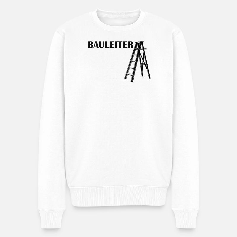 Bauleiter Typografie Baustellenstil - Männer Premium Bio Pullover - Weiß