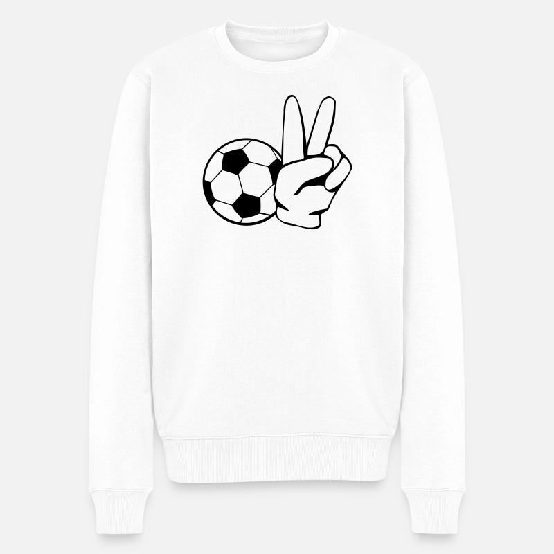 Soccer Peace - Männer Premium Bio Pullover - Weiß