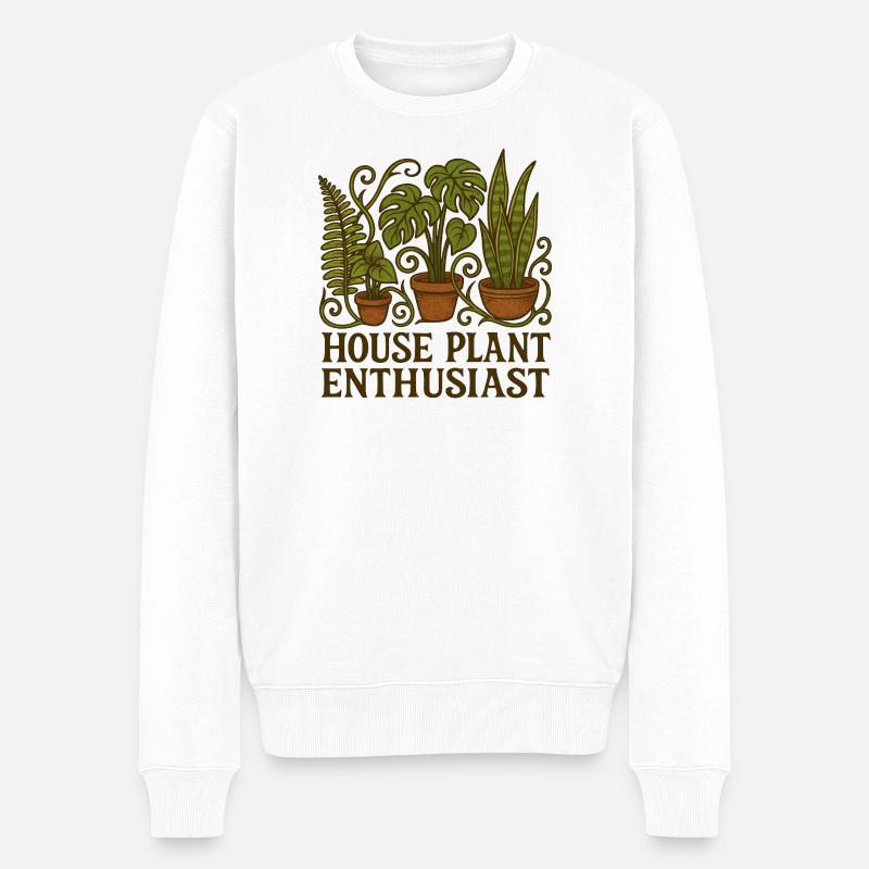 Passionné de plantes d’intérieur - Pull Premium bio Homme - blanc
