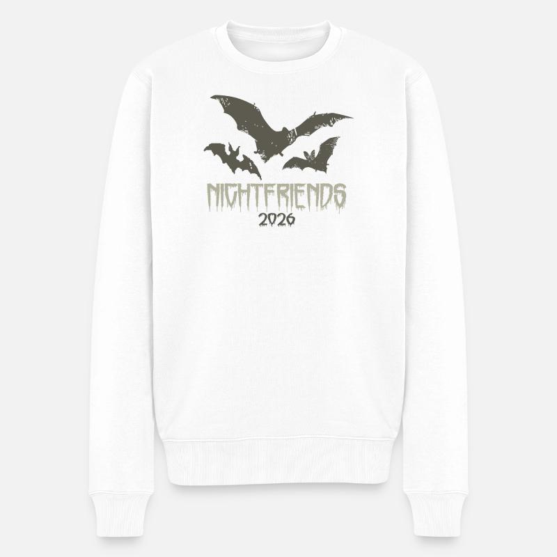 Nightfreands - Männer Premium Bio Pullover - Weiß