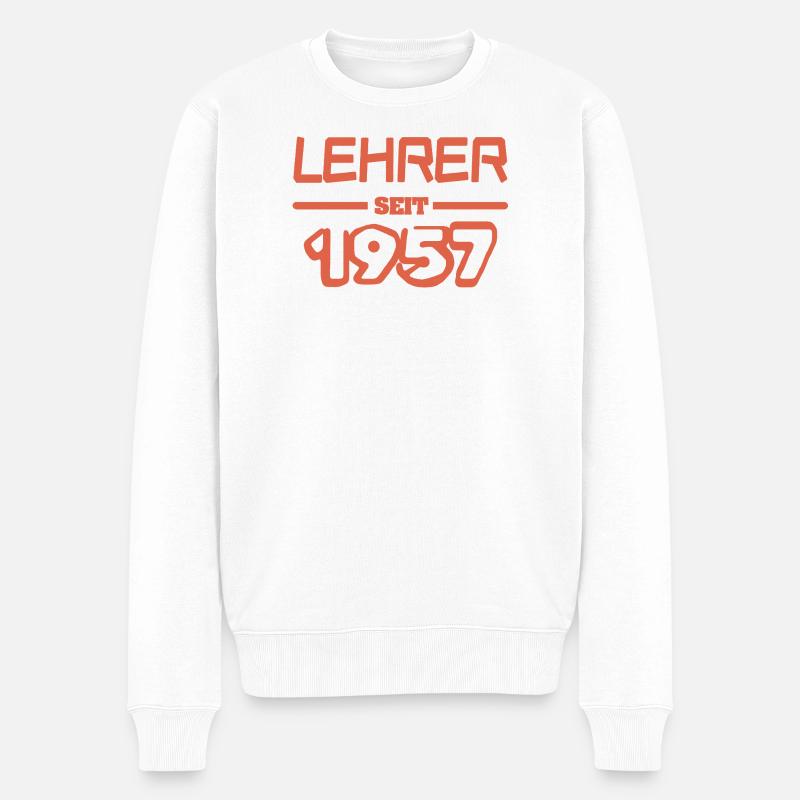 Lehrerin 1957 - Männer Premium Bio Pullover - Weiß