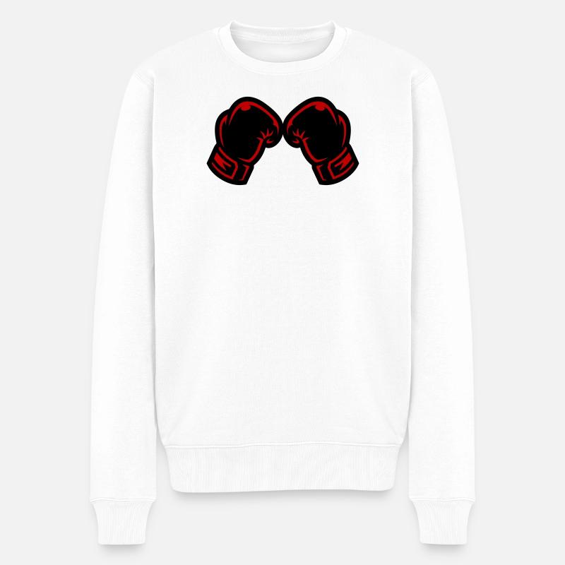 Boxhandschuhe Symbol Logo - Männer Premium Bio Pullover - Weiß