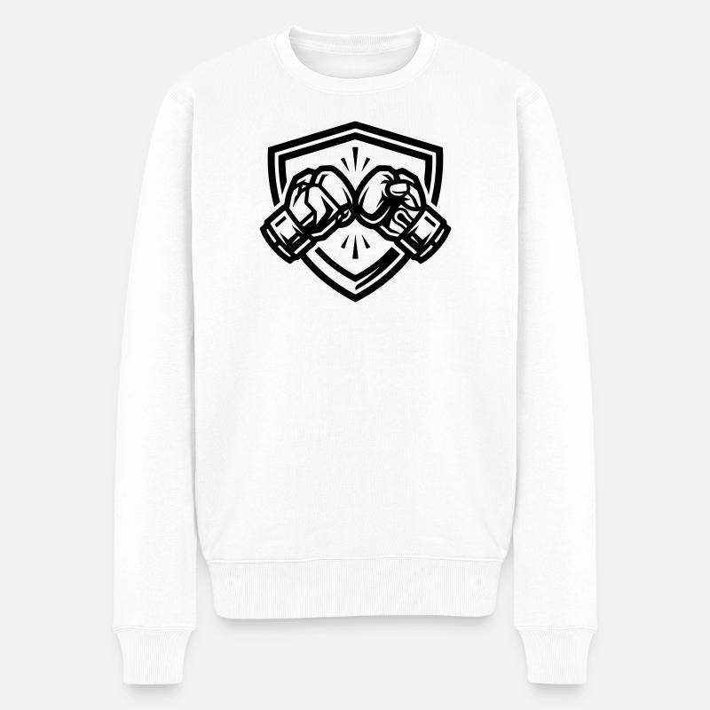 Armoiries des Gants de Boxe - Pull Premium bio Homme - blanc