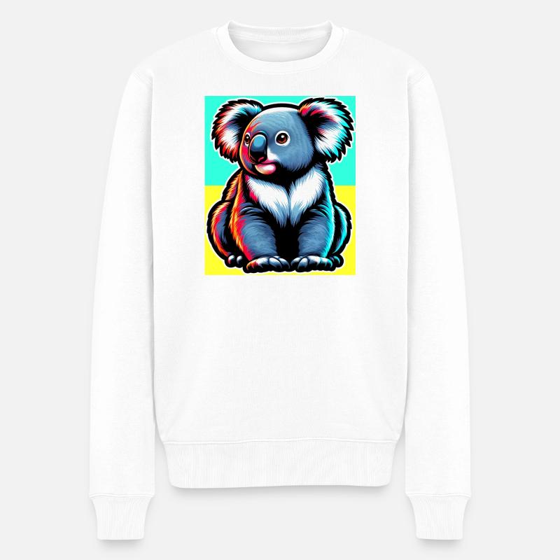 Koala - Männer Premium Bio Pullover - Weiß