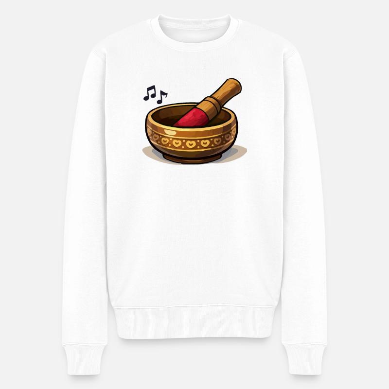 Herz Mörser Küchenzauber - Männer Premium Bio Pullover - Weiß
