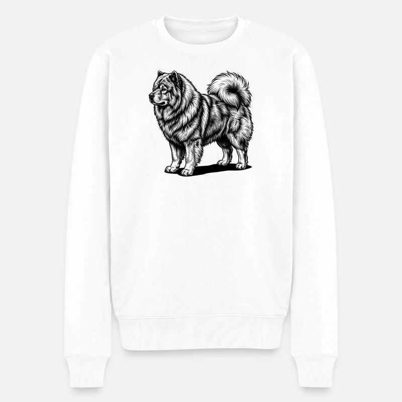 Eurasier | Old Dude - Männer Premium Bio Pullover - Weiß