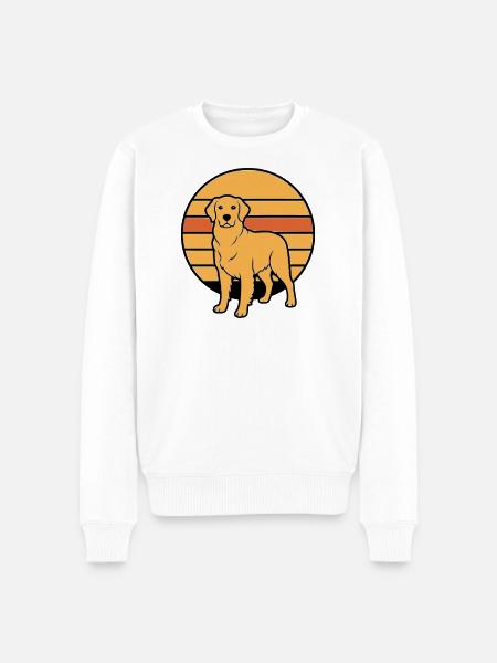 Dog Retriever Retro Sunset - Men's Premium Organic Jumper - white