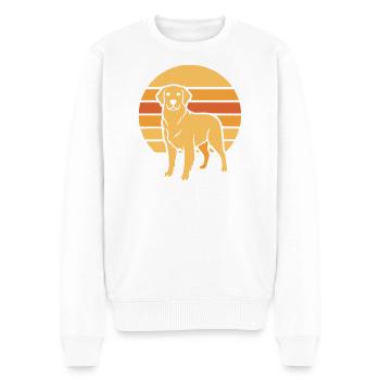 Hund Retro Sunset Flat Icon - Männer Premium Bio Pullover - Weiß - Vorne - Thijin (182cm)