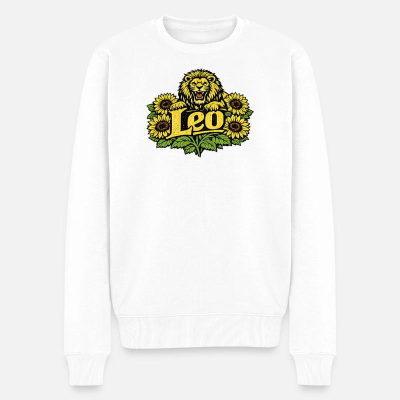 Blason du Tournesol du Lion - Pull Premium bio Homme - blanc