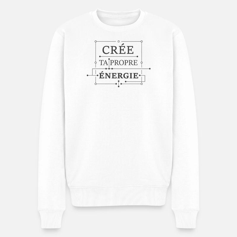 Crée ta propre énergie - Pull Premium bio Homme - blanc