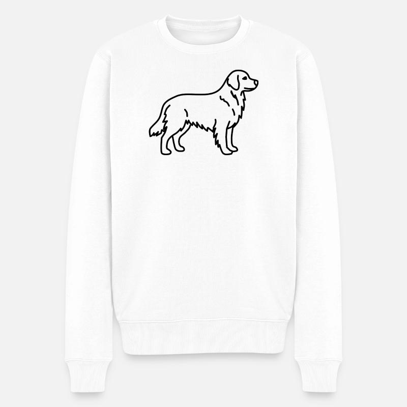 Golden retriever - Pull Premium bio Homme - blanc