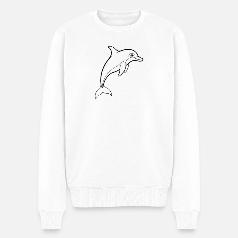 Delfin - Männer Premium Bio Pullover - Weiß