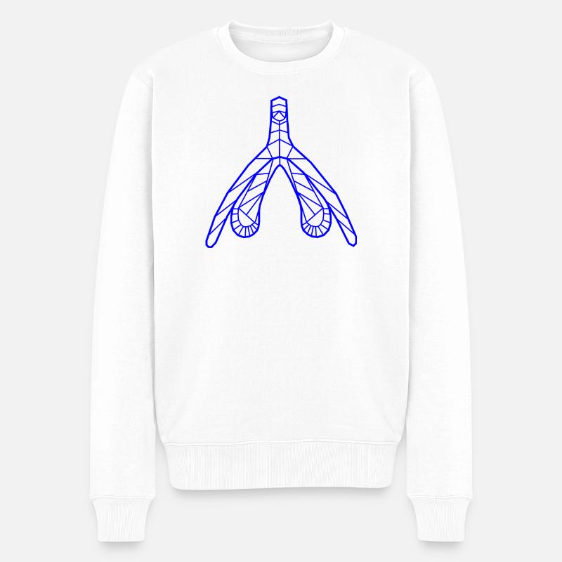Klitoris_marine - Männer Premium Bio Pullover - Weiß