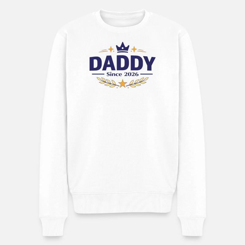 Papa depuis 2026 – Proud Dad Design - Pull Premium bio Homme - blanc