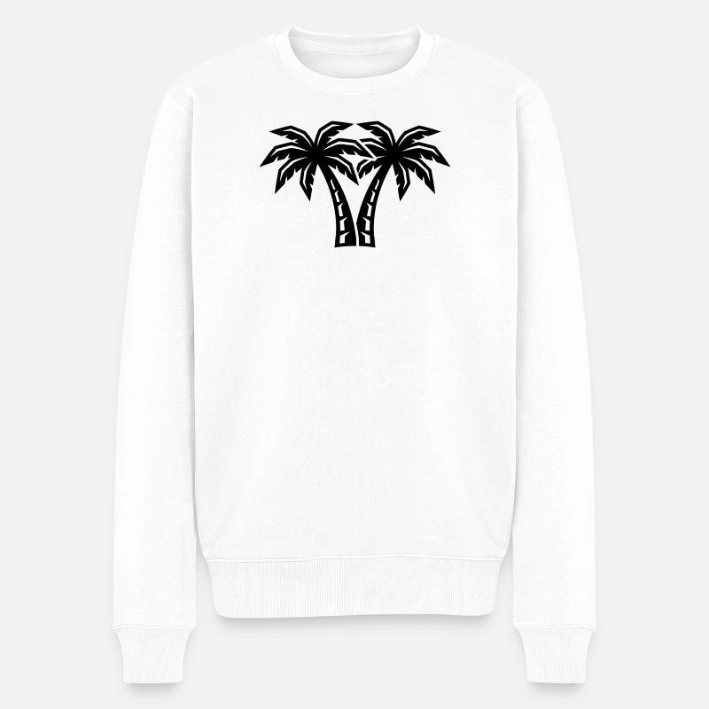 Palmen Insel Symbol - Männer Premium Bio Pullover - Weiß