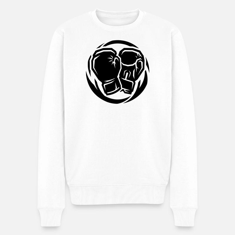 Boxhandschuhe Symbol - Männer Premium Bio Pullover - Weiß