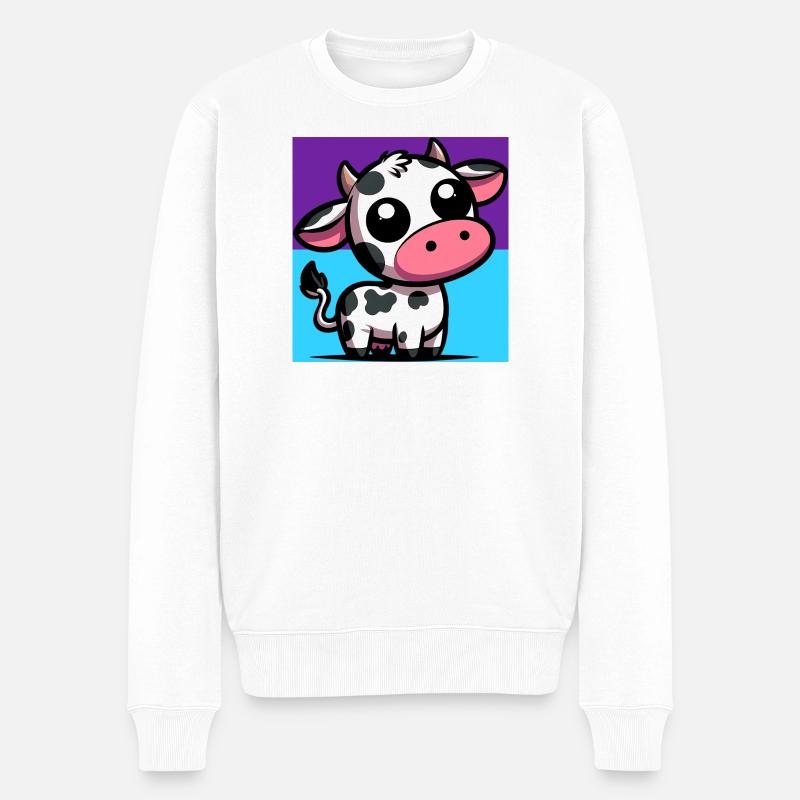 vache - Pull Premium bio Homme - blanc