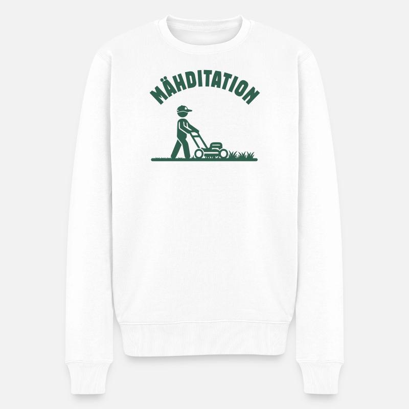 Tonduse Ventilateur de tondeuse à gazon - Pull Premium bio Homme - blanc