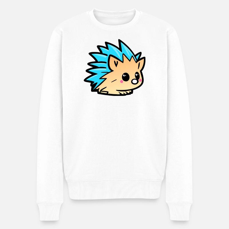 Dessin animé mignon de Kawaii Hedgehog Doodle - Pull Premium bio Homme - blanc