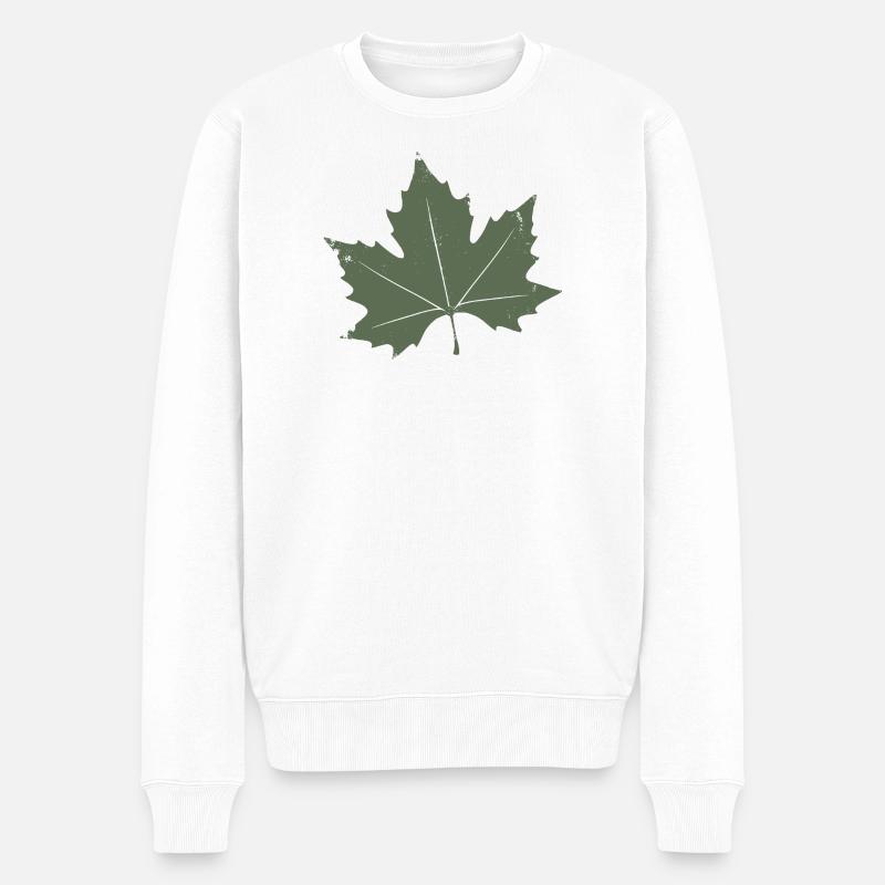 Feuille d’érable verte - Pull Premium bio Homme - blanc