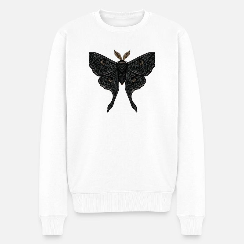 Tatouage gothique Moon Moth Moth - Pull Premium bio Homme - blanc