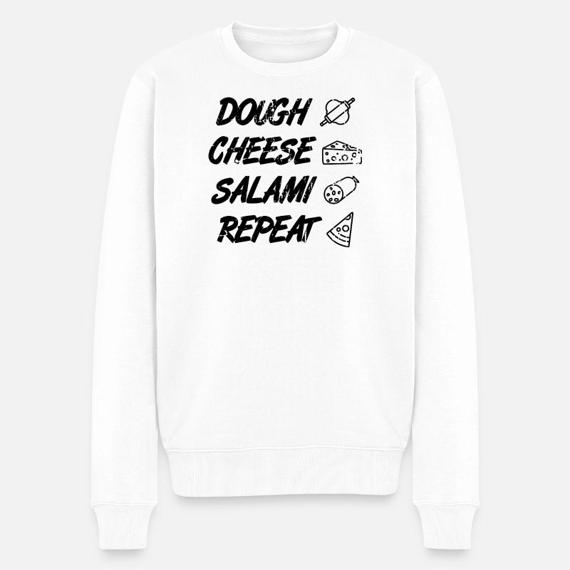 Pâte fromage Salami Répéter - Pull Premium bio Homme - blanc