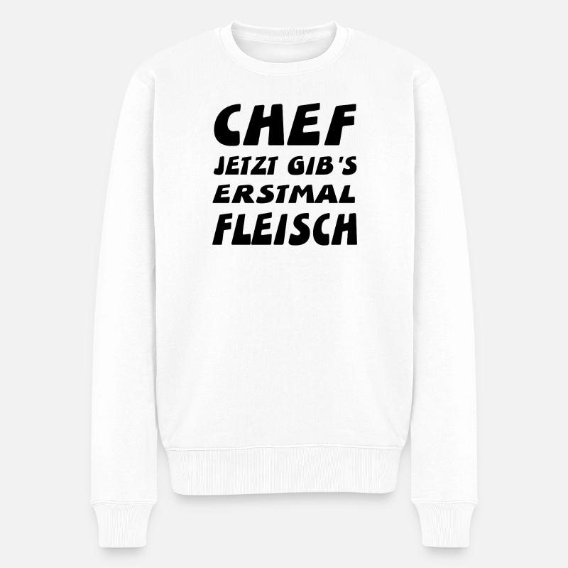 Chef - Männer Premium Bio Pullover - Weiß