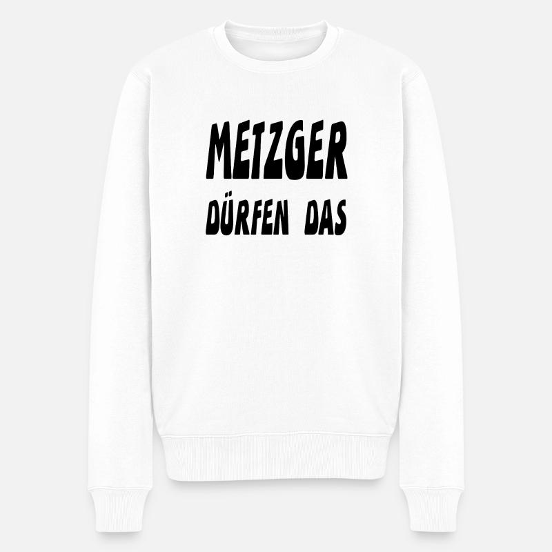 Metzger - Männer Premium Bio Pullover - Weiß