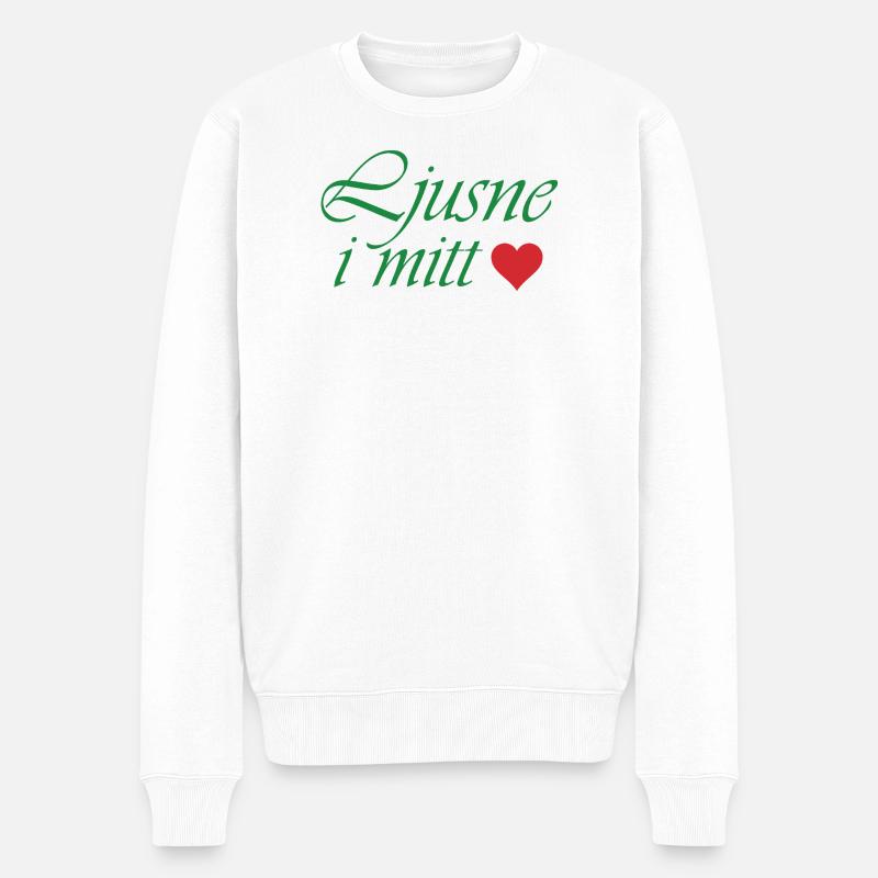 Erhelle in meinem Herzen - Männer Premium Bio Pullover - Weiß