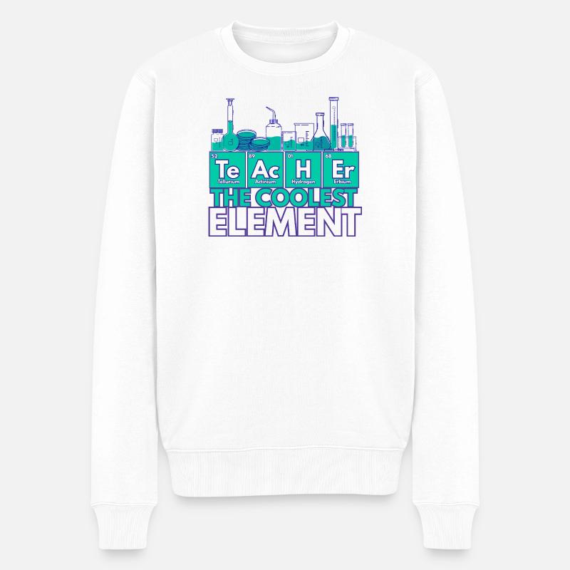 Lehrer – Das coolste Element | Chemiethema - Männer Premium Bio Pullover - Weiß