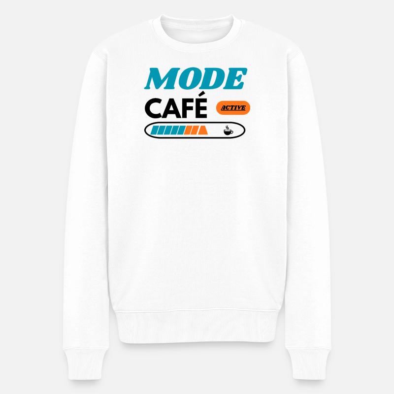 Modus Aktive Palette Teal Orange - Männer Premium Bio Pullover - Weiß