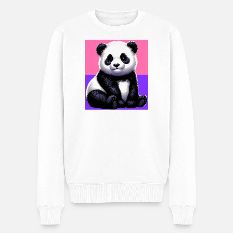 panda - Pull Premium bio Homme - blanc