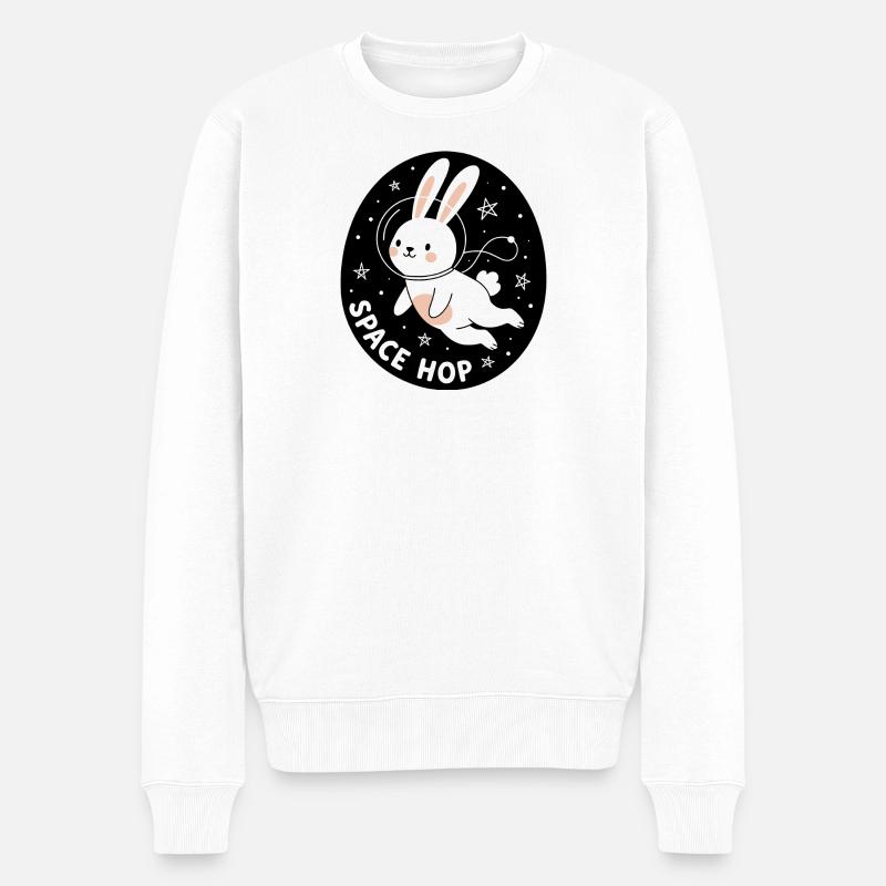Space Hop - Männer Premium Bio Pullover - Weiß