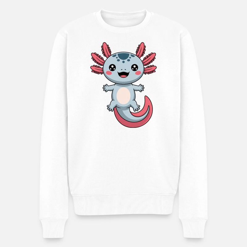 Humor Mignon Axolotl - Pull Premium bio Homme - blanc