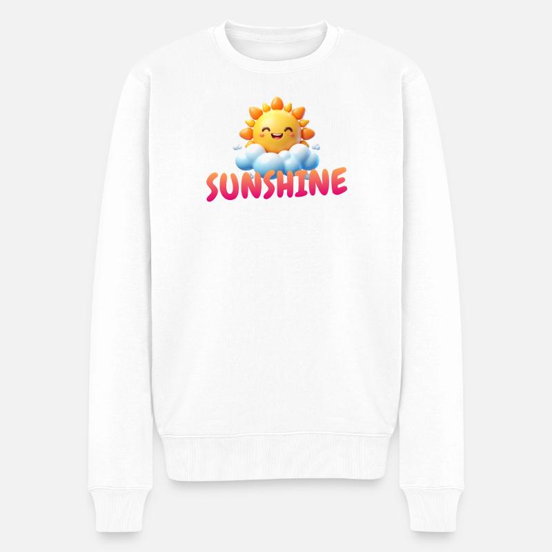 Happy Sunshine  - Männer Premium Bio Pullover - Weiß