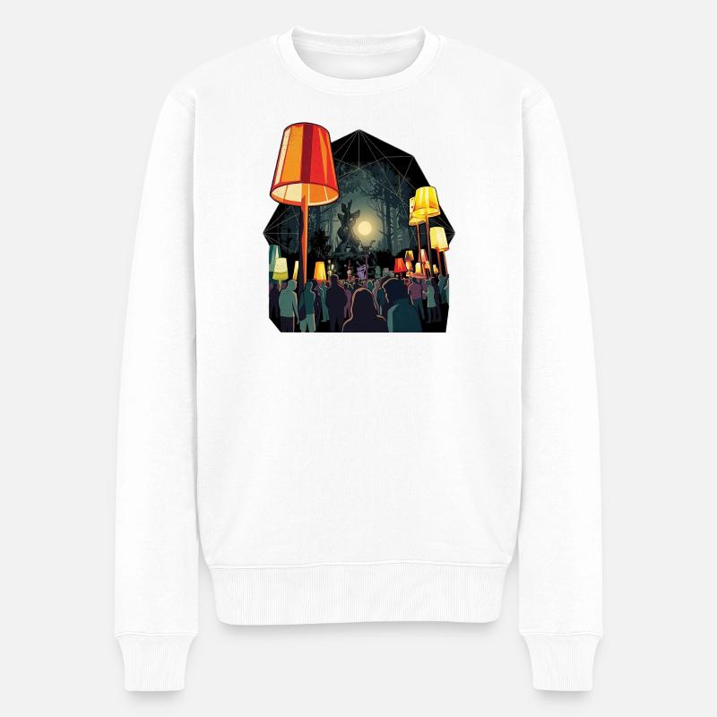 Festival Feeling Party Sommer - Männer Premium Bio Pullover - Weiß