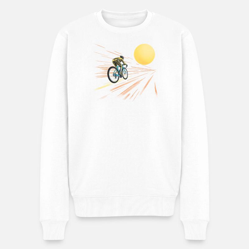 Radfahren zur Sonne - Männer Premium Bio Pullover - Weiß