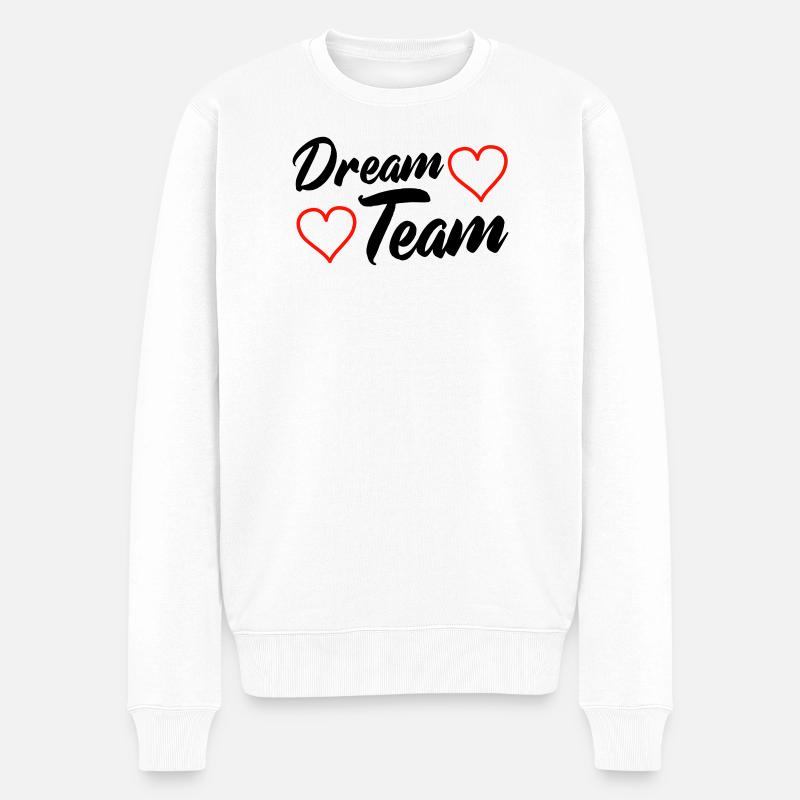 Dream Team - Männer Premium Bio Pullover - Weiß