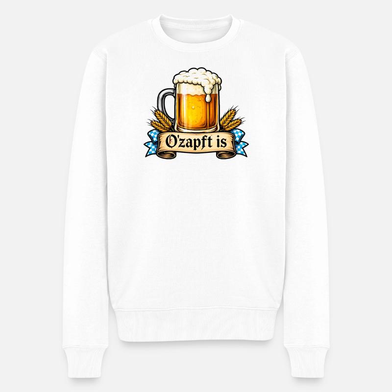 O’zapft est – proverbe bavarois - Pull Premium bio Homme - blanc