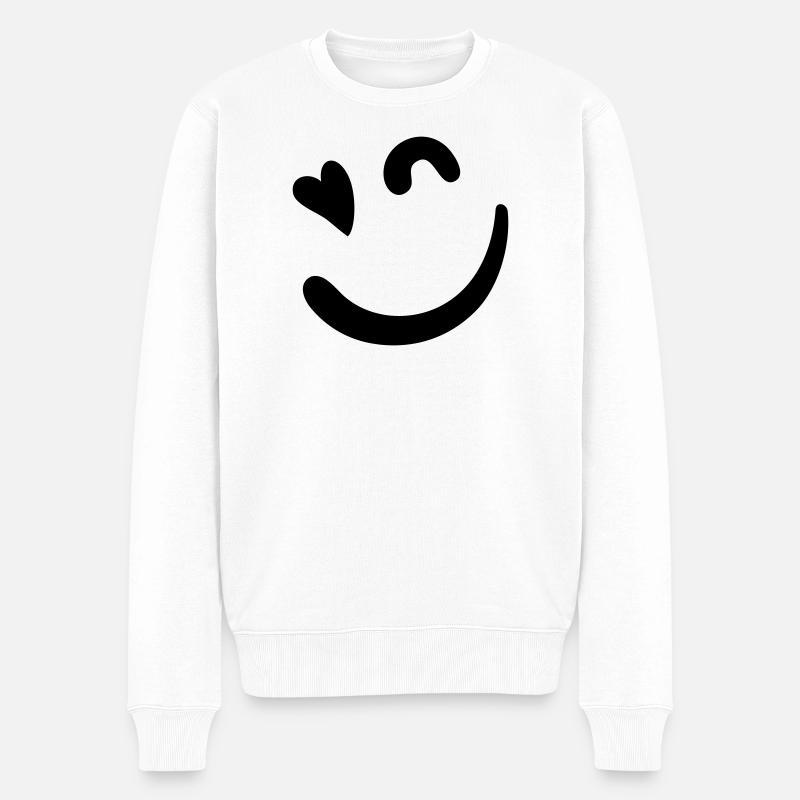 Logo Beacon – Rose néon - Pull Premium bio Homme - blanc