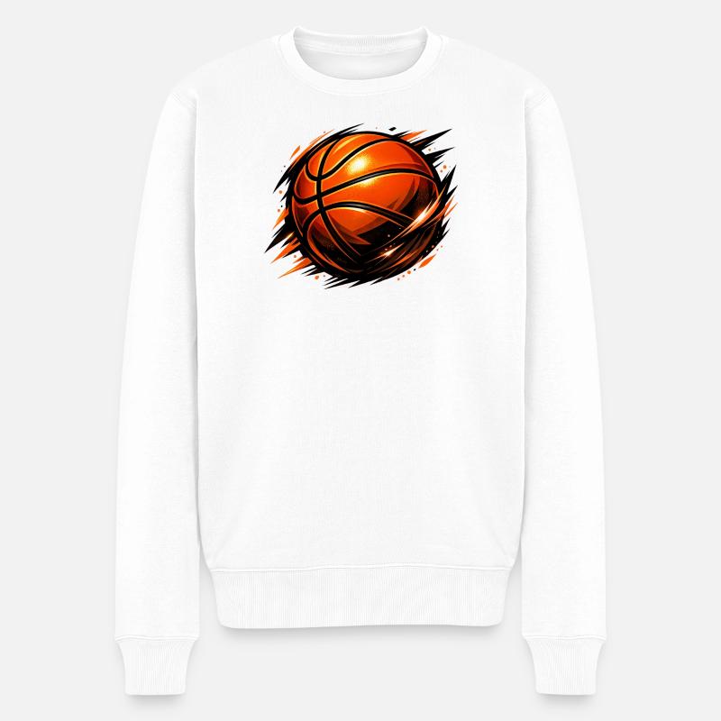 Basketball – Basketballdesign - Männer Premium Bio Pullover - Weiß