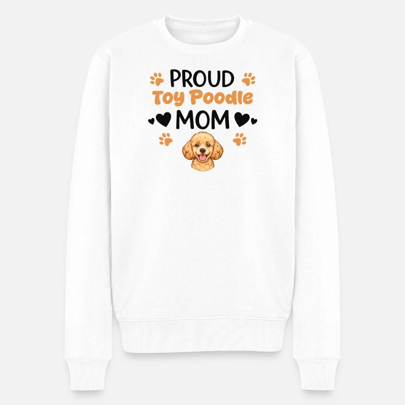 Fière Maman Caniche Jouet, Caniche Miniature - Pull Premium bio Homme - blanc