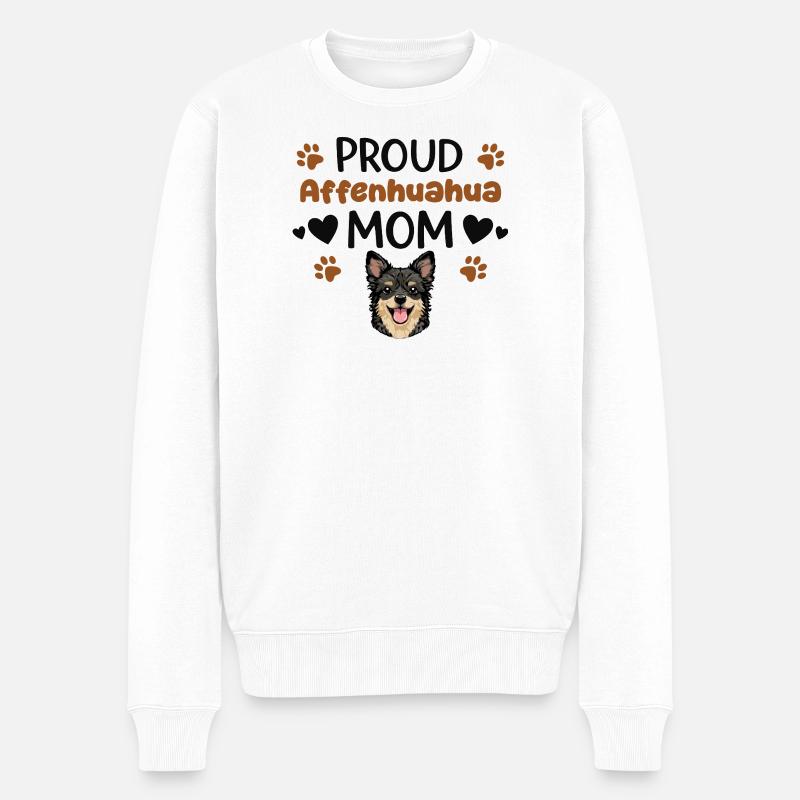 Stolze Affenhuahua Mutter, Affenhuahua - Männer Premium Bio Pullover - Weiß