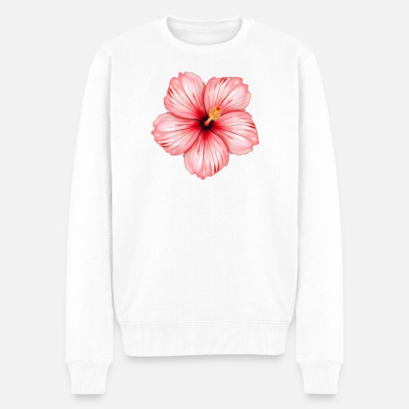 Fleur d’hibiscus - Pull Premium bio Homme - blanc