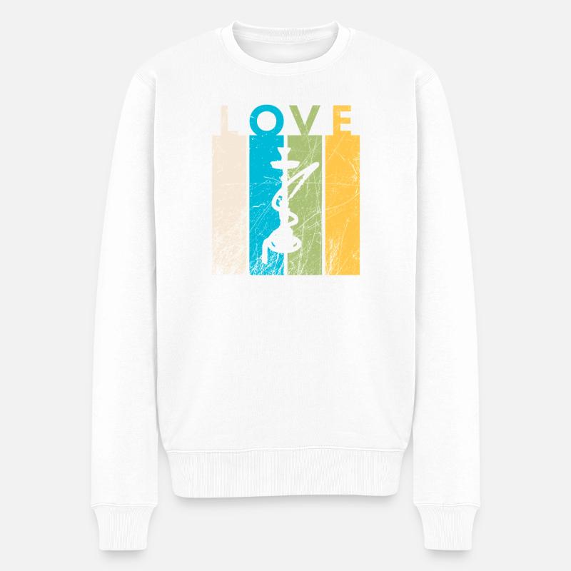 love shisha / hookah - Männer Premium Bio Pullover - Weiß