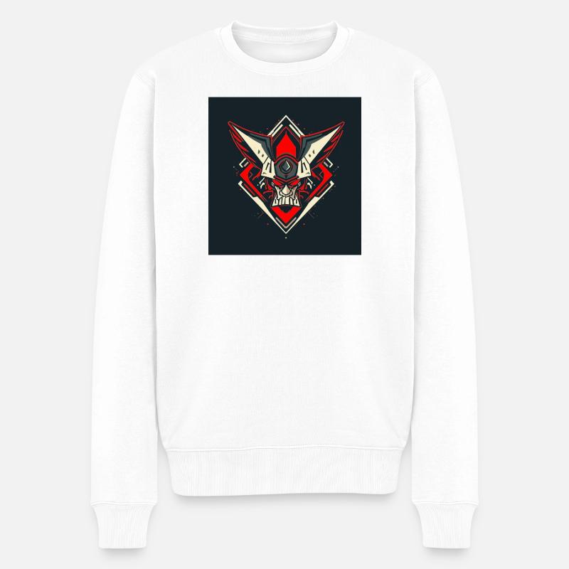 Emblème du guerrier de Schädel - Pull Premium bio Homme - blanc