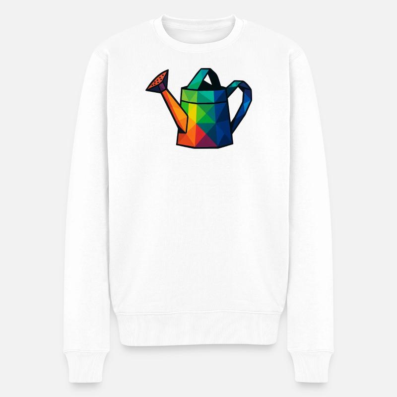 Arrosoir Design Géométrique Low Poly - Pull Premium bio Homme - blanc