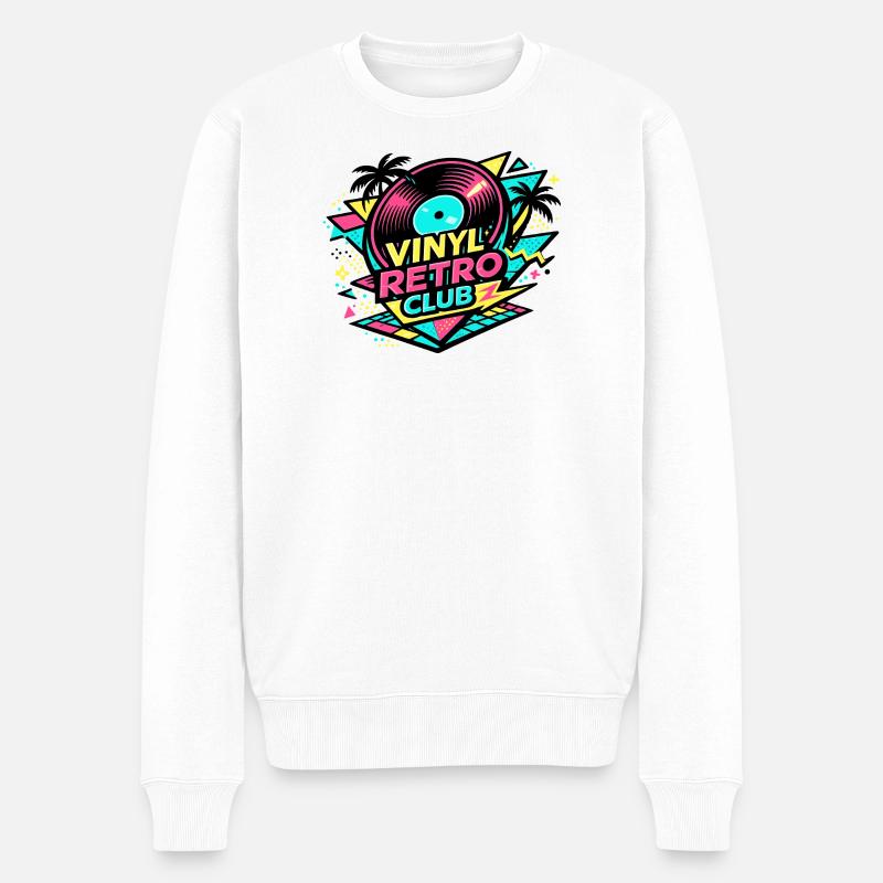 Vinyl Retro Club - Männer Premium Bio Pullover - Weiß